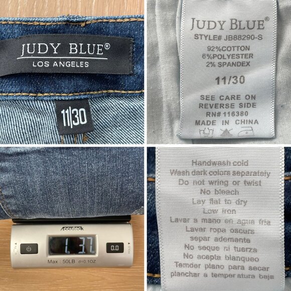 Judy Blue Jeans Women 11/30 Slim Bootcut High Rise Dark Wash Split Hem JB88290-S - Picture 15 of 15